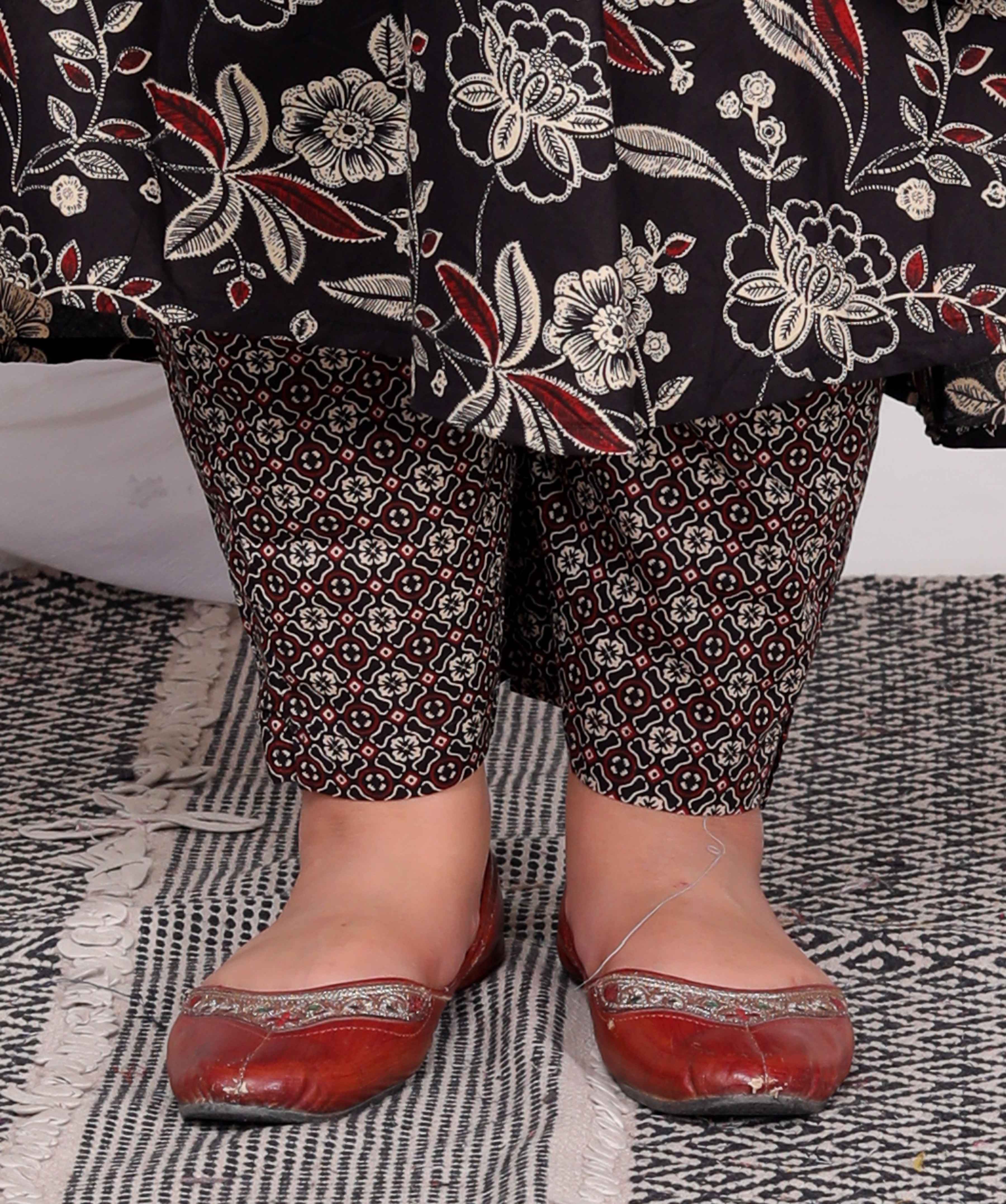 Multi-Color Embroidered Anarkali Kurta with Palazzo and Dupatta Set